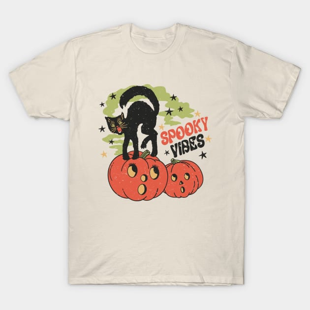 Retro Halloween Spooky Vibes T-Shirt by SandiTyche